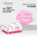 Durio 502 Stylish 3 Ply Surgical Face Mask - Pink -(50pcs)