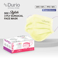 Durio 502 Stylish 3 Ply Surgical Face Mask - Yellow- (50pcs)