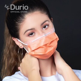 Durio 502 Stylish 3 Ply Surgical Face Mask - Orange -(50pcs)