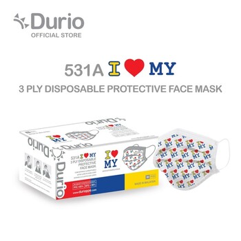 Durio 531 I LOVE MY 3 Ply Protective Face Mask -(50pcs/box) - Final Markdowns RM5/box