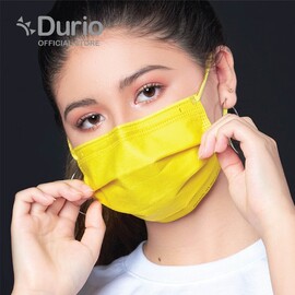Durio 545 Trendish 4 Ply Surgical Face Mask - Neon Yellow (40pcs)