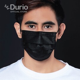 Durio 545 Trendish 4 Ply Surgical Face Mask - Black- (40pcs)