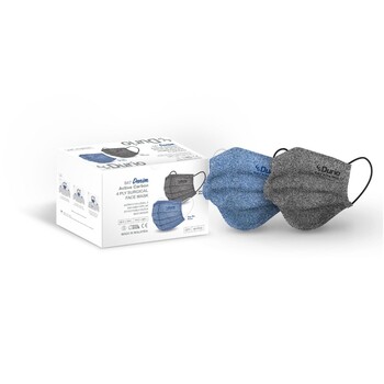 Durio 547 Denim Active Carbon 4 Ply Surgical Face Mask - (40pcs)
