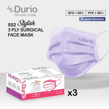 [50% Off for Bundle of 3] 502 Stylish 3 Ply Surgical Face Mask