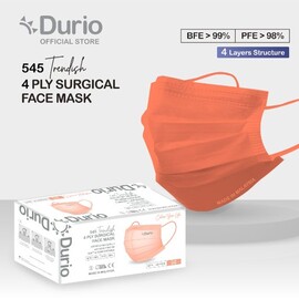 Durio 545 Trendish 4 Ply Surgical Face Mask - Neon Nude (40pcs)