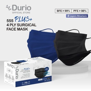 Durio 555 PLUS+ Trendish 4ply Surgical Face Mask - (40pcs)