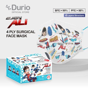 Durio x Ejen Ali EJA1 KID'S - 4ply Surgical Face Mask - (40pcs)