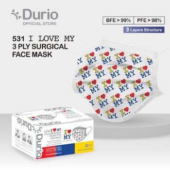 Durio 531 I LOVE MY 3 Ply Protective Face Mask -(50pcs/box) - 2 Boxes Set