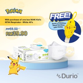 Durio 904K Kid’s KF94 Respirator White  - (40pcs)