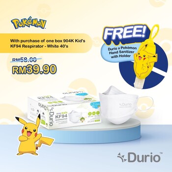 Durio 904K Kid’s KF94 Respirator White  - (40pcs)