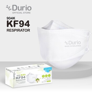 Durio 904K KID'S KF94 Respirator White - (10pcs)