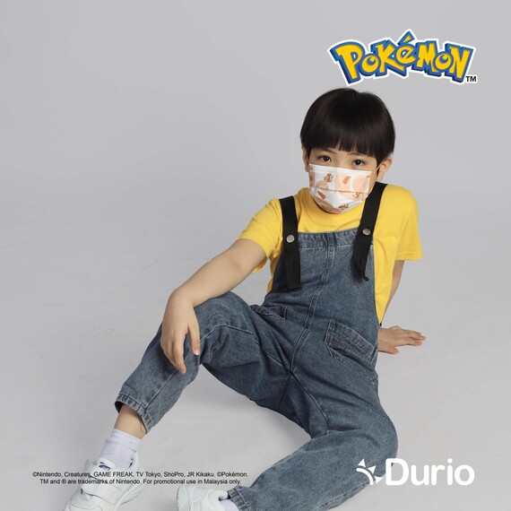  Durio Pokémon Kid's 4 Ply Surgical Face Mask - Charmander - (40pcs)