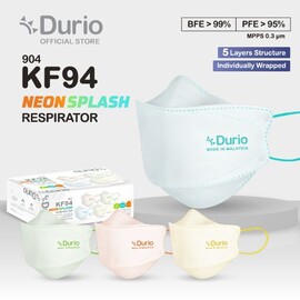Durio 904 KF94 5Ply Neon Splash Respirator - (40pcs)