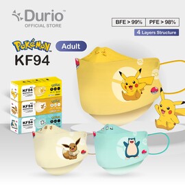[Gift Redemption] Durio 904 Pokémon KF94 Respirator (Pikachu/Eevee/Snorlax) - 10Pcs