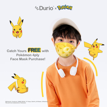 Durio 904K Kid’s Pokémon KF94 - Pikachu-  (10 Pcs)
