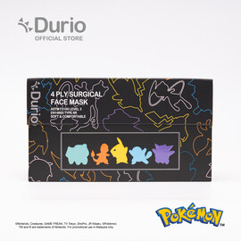 Durio 546A Pokémon Adult 4 Ply Surgical Face Mask - Dark Forces-40 Pcs